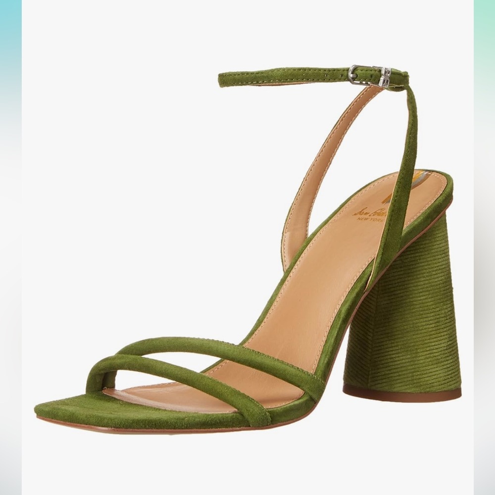 Sam Edelman Olive Green Suede Block Heel Sandals